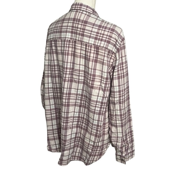 Jach’s Girlfriend NY size XL flannel plaid shirt w/pockets, snap front EUC - Picture 3 of 9